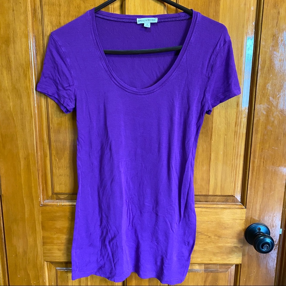 Zenana Outfitters purple short sleeve shirt